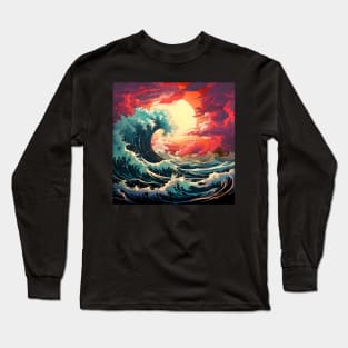 Neon Waves of the Past #4 Long Sleeve T-Shirt